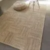 Rustikaler Rattan-Optik Teppich mit Streifen Rustikaler Rattan-Optik Teppich mit Streifen