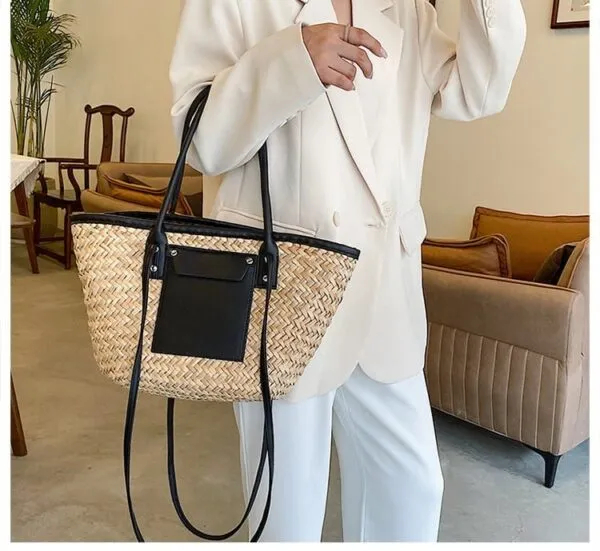 Schwarzer Rattan-Strandkorb Schwarzer Rattan-Strandkorb