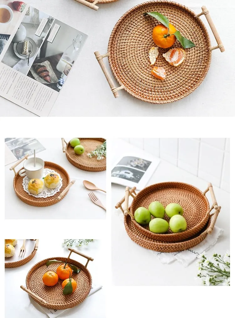 Was Sie erhalten: ein Rattan-Serviertablett