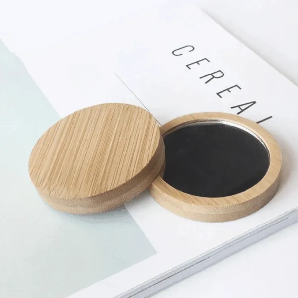 Set aus 10 runden Holz-Handspiegeln Set aus 10 runden Holz-Handspiegeln