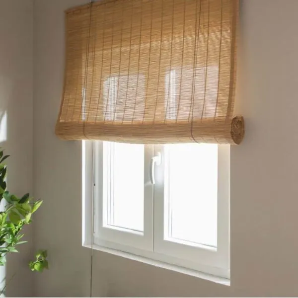 Set aus 2 Bambus-Rollos mit Sichtschutz Set aus 2 Bambus-Rollos mit Sichtschutz