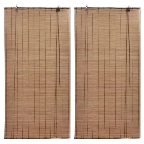 Set aus 2 Bambus-Rollos mit Sichtschutz Set aus 2 Bambus-Rollos mit Sichtschutz