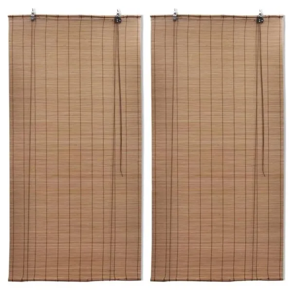 Set aus 2 Bambus-Rollos mit Sichtschutz Set aus 2 Bambus-Rollos mit Sichtschutz