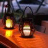 Solar-Hängeleuchte aus Rattan