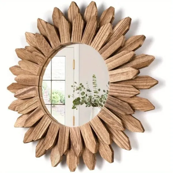 Sonnenblumen-Spiegel aus Holz Sonnenblumen-Spiegel aus Holz