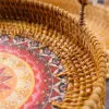 Sonnentablett aus Rattan mit Holzgriff Sonnentablett aus Rattan mit Holzgriff