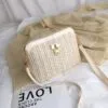 Strandtasche aus Naturrattan mit Kette für Damen Strandtasche aus Naturrattan mit Kette für Damen