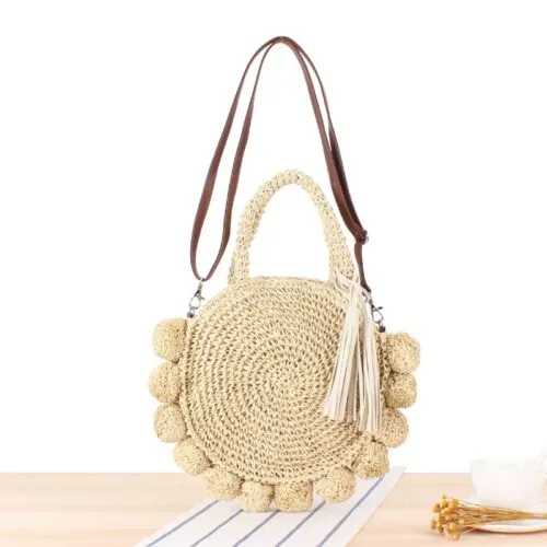 Strandtasche aus Naturstroh im Vintage-Look Strandtasche aus Naturstroh im Vintage-Look