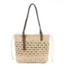 Strandtasche aus Naturstroh mit Beige-Details Strandtasche aus Naturstroh mit Beige-Details