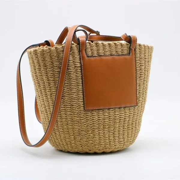 Strohtasche mit Umhängeriemen, geräumig für Damen Strohtasche mit Umhängeriemen, geräumig für Damen