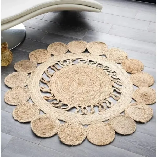Tibet-Stil Teppich mit Rattan-Optik Tibet-Stil Teppich mit Rattan-Optik