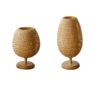 Tischlampe aus geflochtenem Rattan