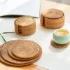 Untersetzer aus Naturrattan, 4er-Set