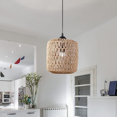 Vintage Deckenleuchte aus handgeflochtenem Rattan Vintage Deckenleuchte aus handgeflochtenem Rattan