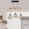Vintage Deckenleuchte aus Holz mit Hanfseil und LED Vintage Deckenleuchte aus Holz mit Hanfseil und LED