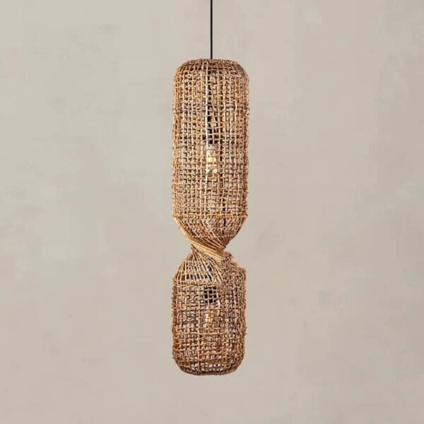Vintage Deckenleuchte aus Rattan mit LED Vintage Deckenleuchte aus Rattan mit LED