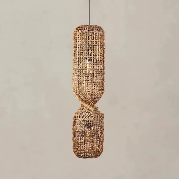 Vintage Deckenleuchte aus Rattan mit LED Vintage Deckenleuchte aus Rattan mit LED