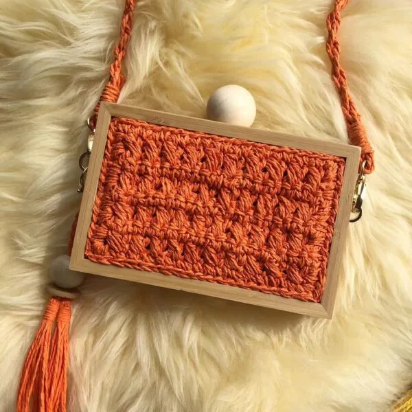 Vintage Eckige Rattan Handtasche Vintage Eckige Rattan Handtasche