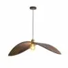 Vintage Holz-Hängelampe mit elegantem Bogen Vintage Holz-Hängelampe mit elegantem Bogen