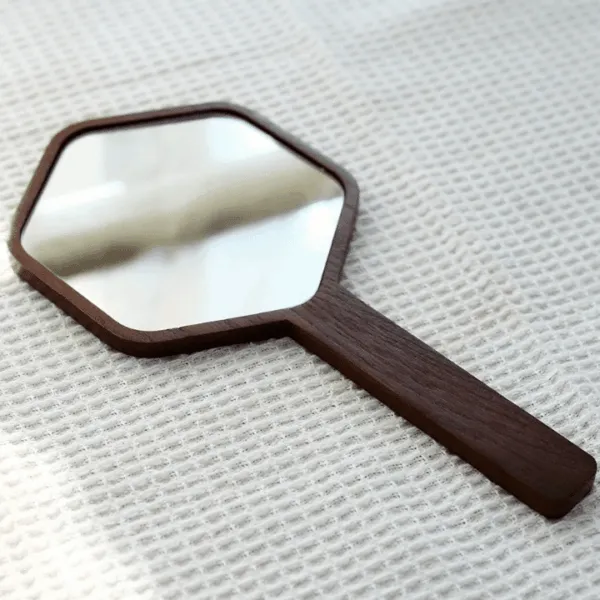 Vintage Holzspiegel mit Griff Vintage Holzspiegel mit Griff