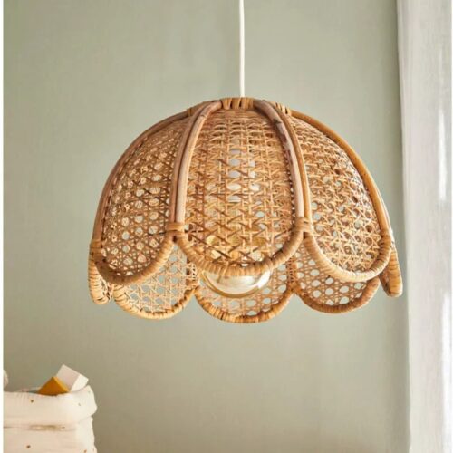 Vintage Rattan Hängelampe dekorativ