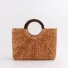 Vintage Rattan Handtasche mit Holzgriff Vintage Rattan Handtasche mit Holzgriff