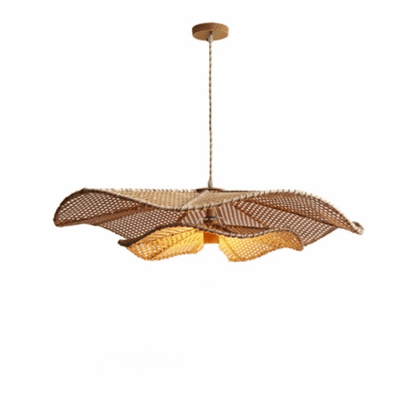 Vintage Rattan Pendelleuchte Handgefertigt