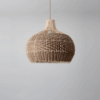 Vintage Rattan Pendelleuchte mit LED