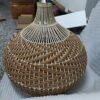 Vintage Rattan Pendelleuchte mit LED
