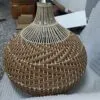 Vintage Rattan Pendelleuchte mit LED