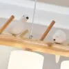 Vogel-Dekor Holz-Hängelampe Vogel-Dekor Holz-Hängelampe