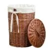 Wäschekorb aus dunklem Rattan Wäschekorb aus dunklem Rattan