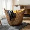 Wäschekorb aus Naturrattan mit Griffen