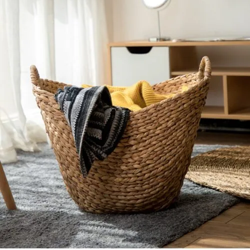 Wäschekorb aus Naturrattan mit Griffen Wäschekorb aus Naturrattan mit Griffen
