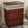 Wäschekorb aus Rattan Braun Retro Wäschekorb aus Rattan Braun Retro