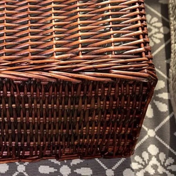 Wäschekorb aus Rattan Braun Retro Wäschekorb aus Rattan Braun Retro