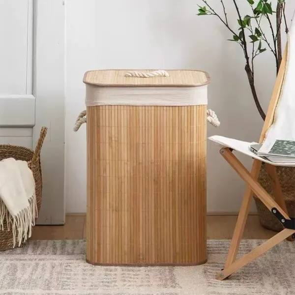 Wäschekorb aus Rattan und Bambus Wäschekorb aus Rattan und Bambus