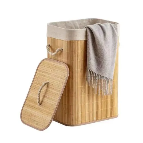 Wäschekorb aus Rattan und Bambus Wäschekorb aus Rattan und Bambus