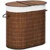Wäschekorb mit 2 Fächern aus Rattan