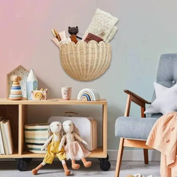 Wanddeko aus Rattan im Korb-Design Wanddeko aus Rattan im Korb-Design