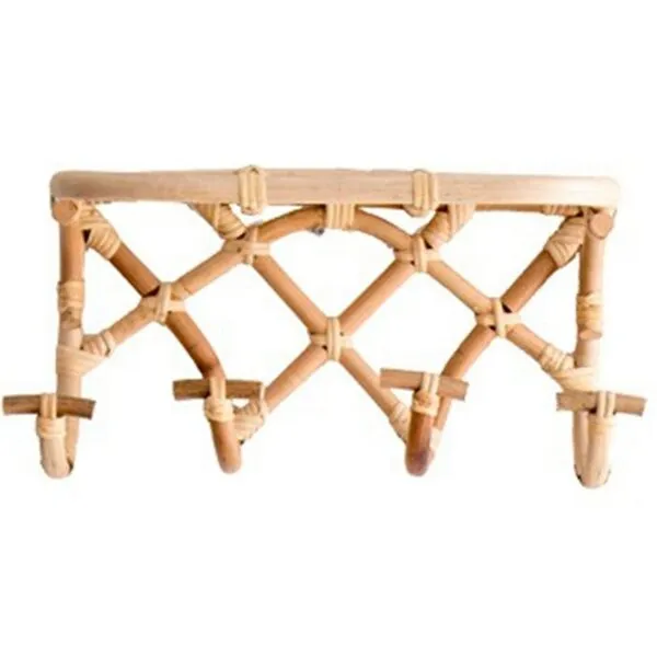 Wandgarderobe mit Ablage aus Rattan Wandgarderobe mit Ablage aus Rattan