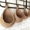 Wandhängender Aufbewahrungskorb für Obst und Gemüse aus Rattan