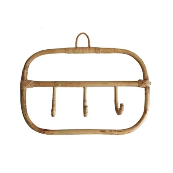 Wandhaken aus Naturrattan mit 3 Haken Wandhaken aus Naturrattan mit 3 Haken