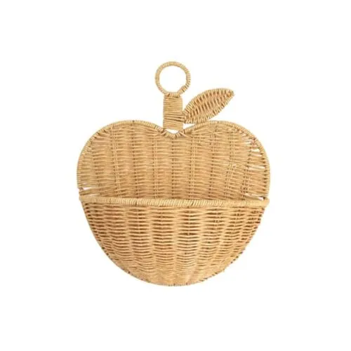 Wandkorb aus Rattan in Apfelform Wandkorb aus Rattan in Apfelform