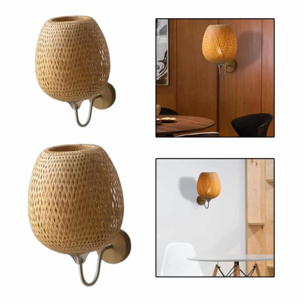 Wandlampe aus Rattan im Boho-Stil 2