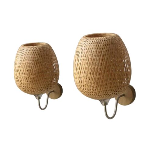 Wandlampe aus Rattan im Boho-Stil 2