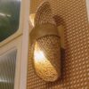 Wandlampe aus Rattan im Boho-Stil Beige