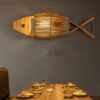 Wandlampe aus Rattan im Fisch-Design Wandlampe aus Rattan im Fisch-Design