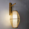 Wandlampe aus Rattan oval
