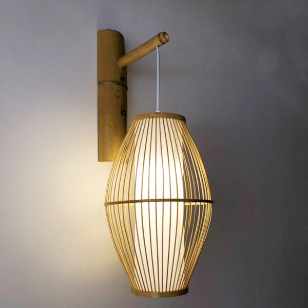Wandlampe aus Rattan oval